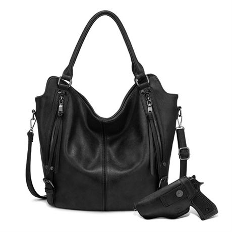 Concealed Carry Hobo Purse for Women Leather Crossbody Shoulder Bags Large Tote