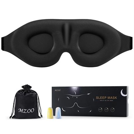 MZOO Sleep Eye Mask for Men Women Zero Eye Pressure 3D Sleeping Mask 100 Light