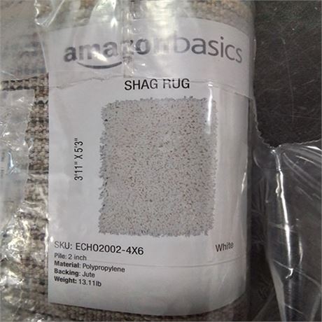 amazon basics Shag Rug White ech02002-4x6