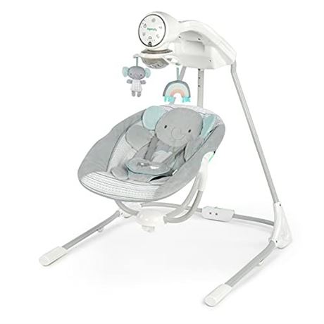 Ingenuity InLighten 5-Speed Baby Swing - Swivel Infant Seat - Gray