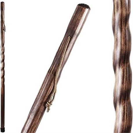 Brazos 55 Twisted Trail Blazer Handcrafted Walking Stick Brown-2PK