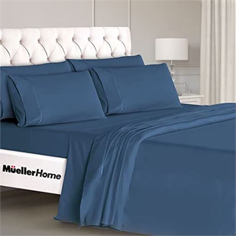 Mueller Luxury 6 Piece Queen Bed Sheets Set - Ultra-Soft