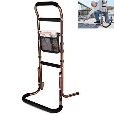 HEPO Chair Stand Assist for Seniors with Storage Pocket Adjustable Height Cane