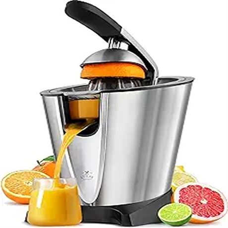 Zulay Powerful Electric Orange Juicer Squeezer - Stainless Steel Citrus Juicer E