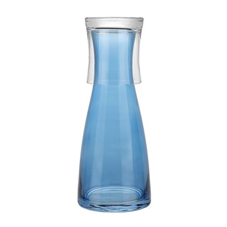 American Atelier Bedside Blue Water Carafe with Clear Tumbler  33-Ounce Pitcher