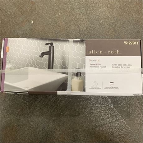 AllenRoth 5127911 Single Vessel Filler Bathroom Faucet Matte Black. NEW