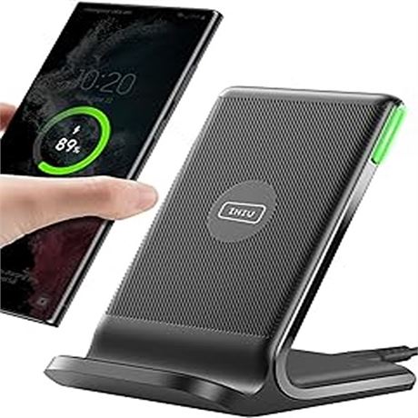 INIU Wireless Charger 15W Fast Qi-Certified Wireless Charging Station with Slee