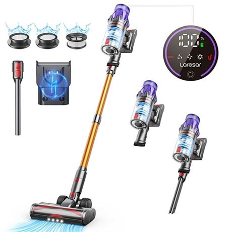 Laresar Cordless Stick Vacuum Cleaner 60mins 500W 50kpa with Charging StatioN