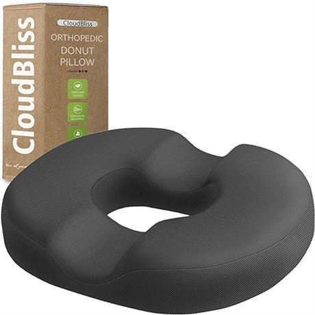 Donut Pillow Seat Cushion for Tailbone Pain Relief and Hemorrhoids Memory Foam