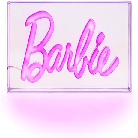Paladone Barbie Logo LED Neon Pink Sign Officially Licensed Barbie Merchandise