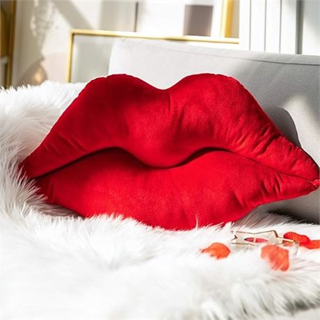 3D Lips Throw Pillows Smooth Soft Velvet Insert Included