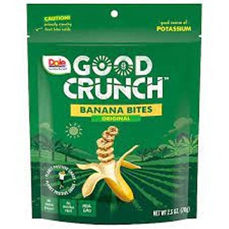 BB AUG-2024 Dole Good Crunch Banana Bites Original  2.5 Oz  6PCK