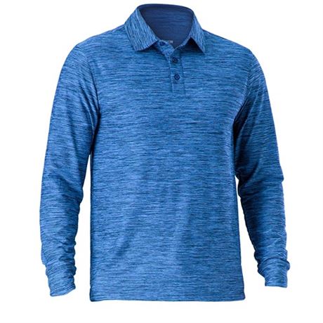 NAVISKIN Mens Long Sleeve Polo Shirts Golf Shirts Quick Dry SZ L