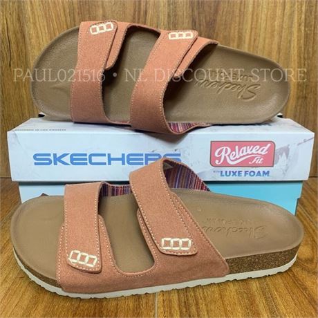 SKECHERS Womens 2-Strap Sandal Relaxed Fit - Size 9 - Coral