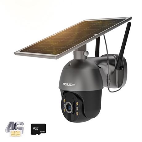 SOLIOM S600 3G4G LTE Outdoor Solar Powered Cellular Security Camera WirelessPa