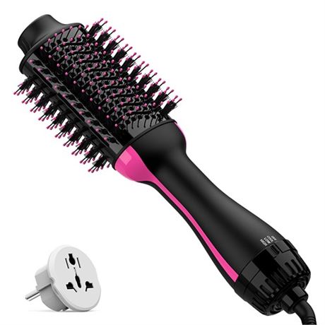 Dual Voltage Hair Dryer Brush with European Plug Blow Dryer Brush for European