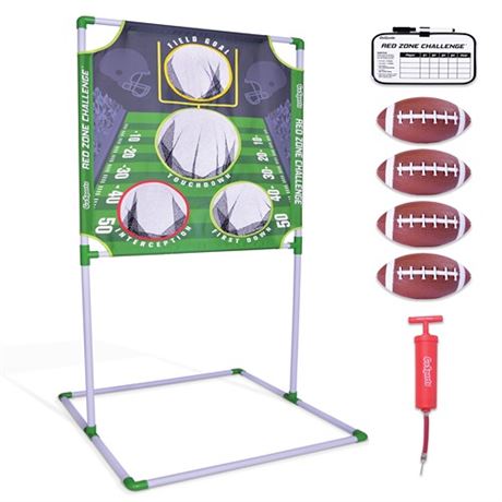 GoSports Red Zone Challenge Football Toss Game - Includes Target  4 Footballs