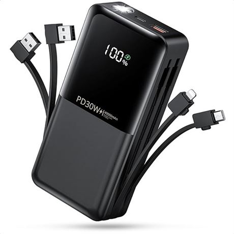 Power-Bank-Portable-Phone-Charger - 40000mAh Power Bank PD30W Fast Charger Built