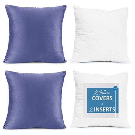 Throw Pillow Inserts Pack of 2 with Velvet Soft So