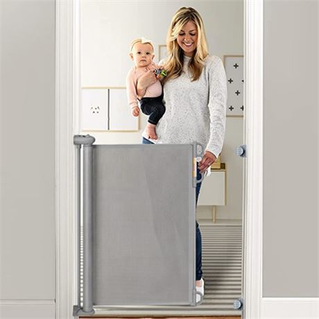 Momcozy Retractable Baby Gate  Extra Wide Baby Safety Gates  Stairs Safe Gates