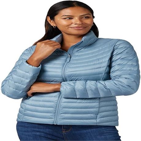 32 Degrees Womens Ultra-Light Down Packable Jacket  Layering Semi-  SZ L