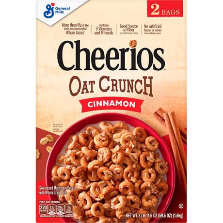 General Mills Cheerios Oat Crunch, Cinnamon, 59.5 oz