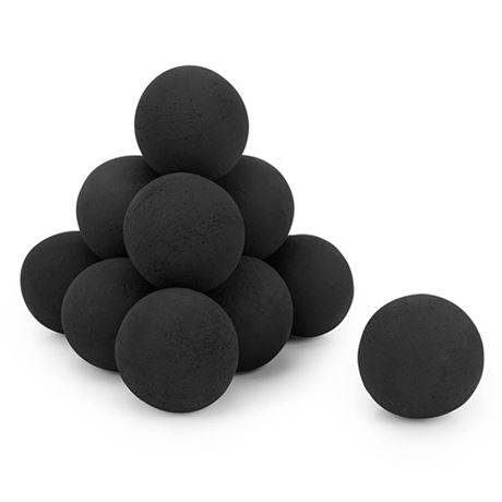 Stanbroil Ceramic Fire Balls - 4 Round Fire Stones for Fire Pit Fire Bowl an