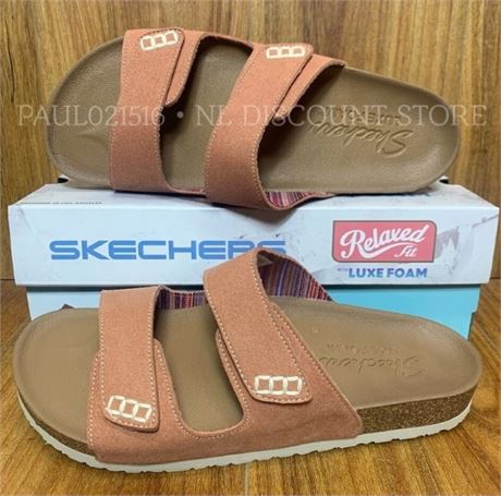 SKECHERS Womens 2-Strap Sandal Relaxed Fit - Size 8 - Coral