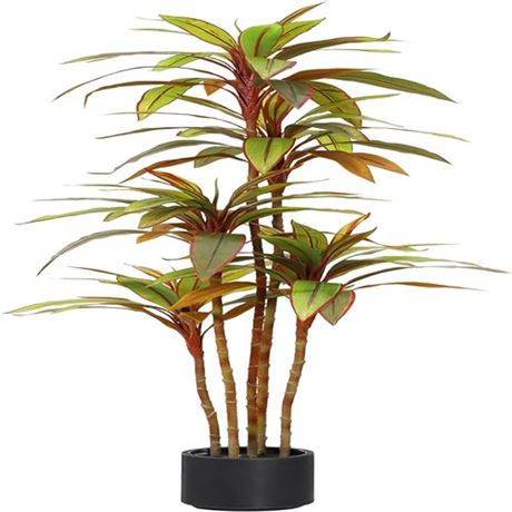 Waoops Artificial Dracaena Tree 5.3Ft Tall Fake Potted Plants Cordyline Fruticos