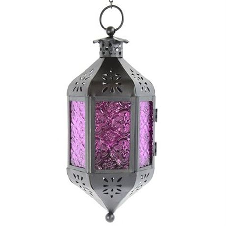Vela Lanterns Outdoor 4.00  X 4.00  Moroccan Asymmetrical Metal with Embossed G