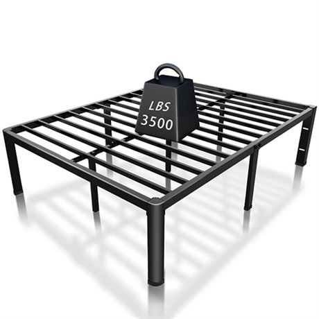 ROIL 14 inch Metal Queen Bed Frame with Rounded Corner