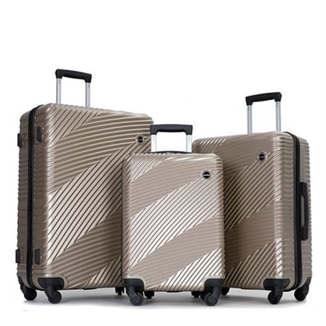 Tripcomp Luggage 3 Piece Set Suitcase Set with Spinner Wheels Hardside Lightwei