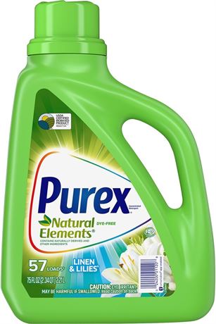 Purex Ultra Natural Elements He Liquid Detergent Linen and Lilies 75 Oz Bottl