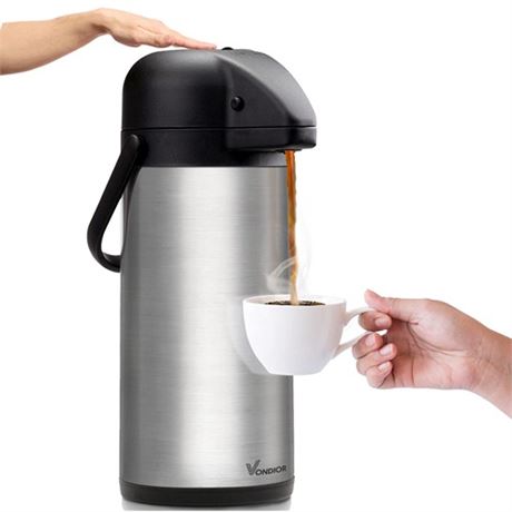 Airpot Coffee Dispenser with Pump - 102 oz Insulated Stainless Steel Coffee Car