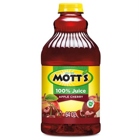 Motts 100 Apple Cherry Juice 64 Fl Oz Bottle (PK 8-BEST -06-0124