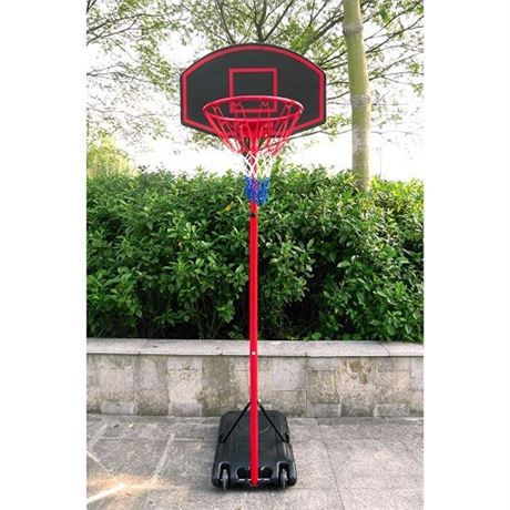 Ktaxon 5.2  to 6.9  Basketball Hoop Stand with Wheels  Backboard  Rim Net  for