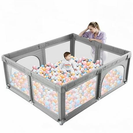 Baby Playpen  63x63   Large Baby Playard  Infant Activity Center with Anti-Slip