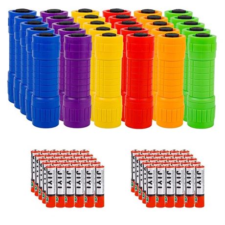 Whaply Small Mini Flashlights Pack of 30Assorted ColorsNew Type Cob LightWith B