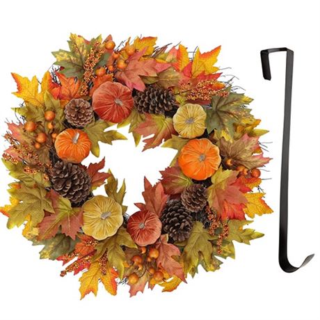 Fall Wreaths for Front Door 26 Autumn Velvet Pum