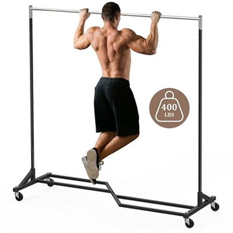 Mr IRONSTONE 400 Lbs Heavy Duty Garment Rack  Rolling Clothes Hanger Rack with