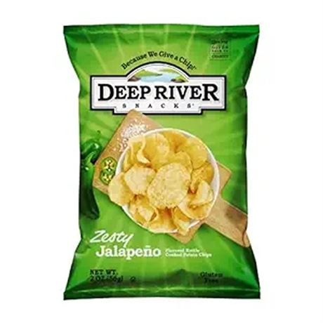 Deep River Snacks Zesty Jalapeno Kettle Cooked Pot bb 042924