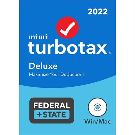 Old Version TurboTax Deluxe 2022 Tax Software Federal and State Tax Return P