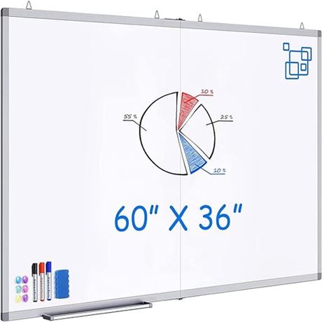 Large Dry Erase White Board for Wall maxtek 5 x 3 Aluminum Presentation Magne