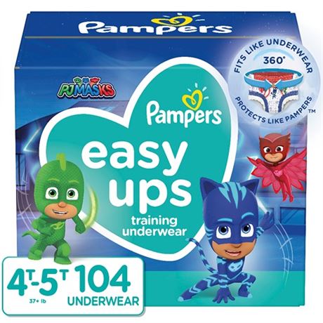 Pampers Easy Ups PJ Mask Training Underwear Toddler Boys Size 4T5T 104 Count (