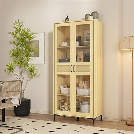 MOUMON Wood Storage Cabinet with Doors and Shelves