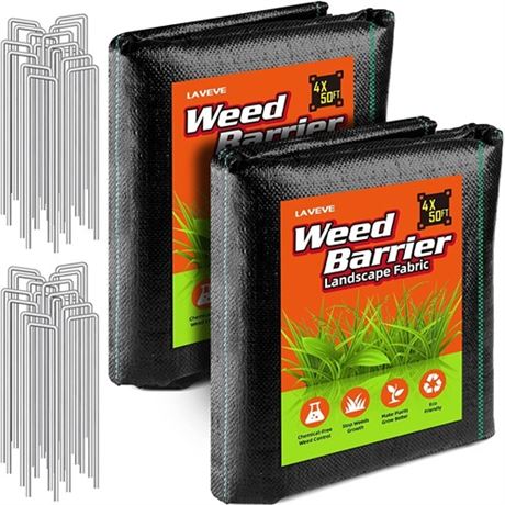 LAVEVE 4FT x 100FT Weed Barrier Landscape Fabric 3