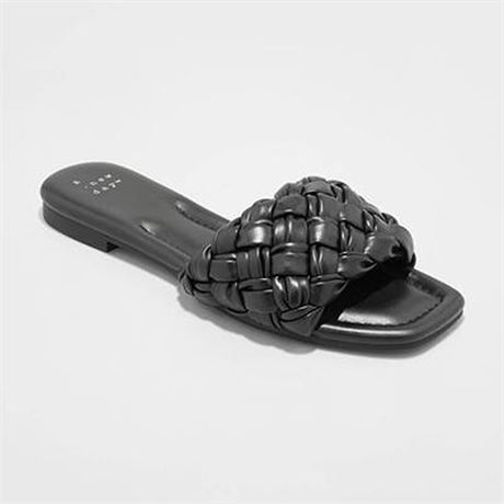 SIZE 8 Womens Carissa Slide Sandals - a New Day Black  6 pairs