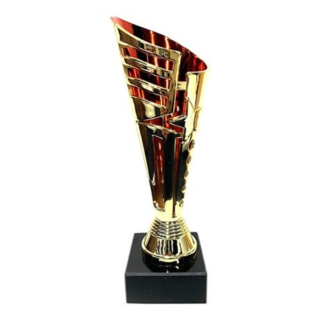 Express Medals Trophy Cup - Bright Gold and Red Star Trophy with Marble Base fo