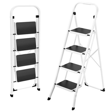 HBTower Step Ladder 4 Step Folding Ladder Lightweight Portable Stepladder with