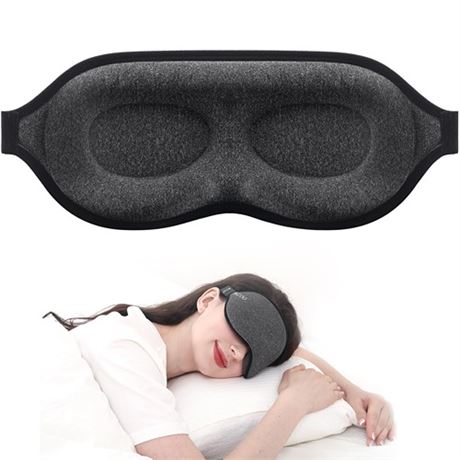 MZOO Luxury Sleep Mask for Back and Side Sleeper 100 Block Out Light Sleeping